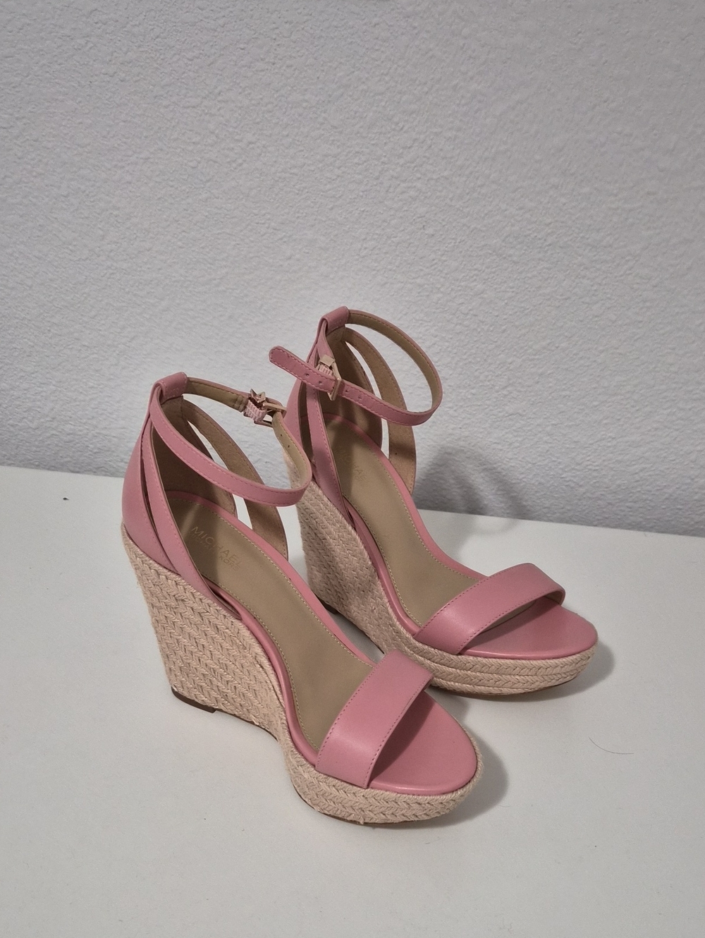 Michael Kors Blush Pink Ankle-Strap Wedge Sandals